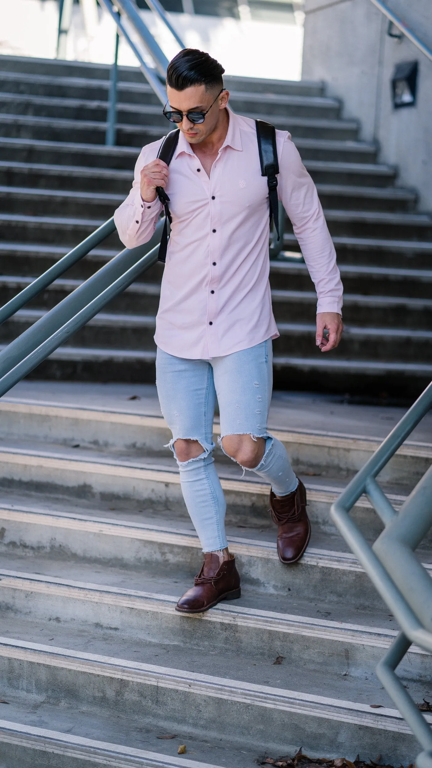 YoungLA Athletic Fit Dress Shirt Button Down 415