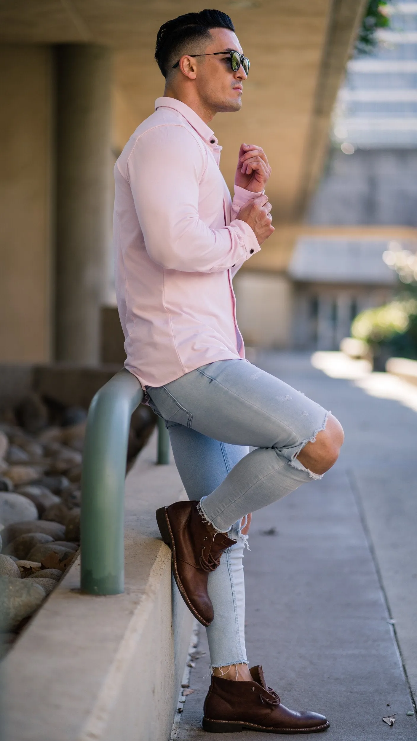YoungLA Athletic Fit Dress Shirt Button Down 415
