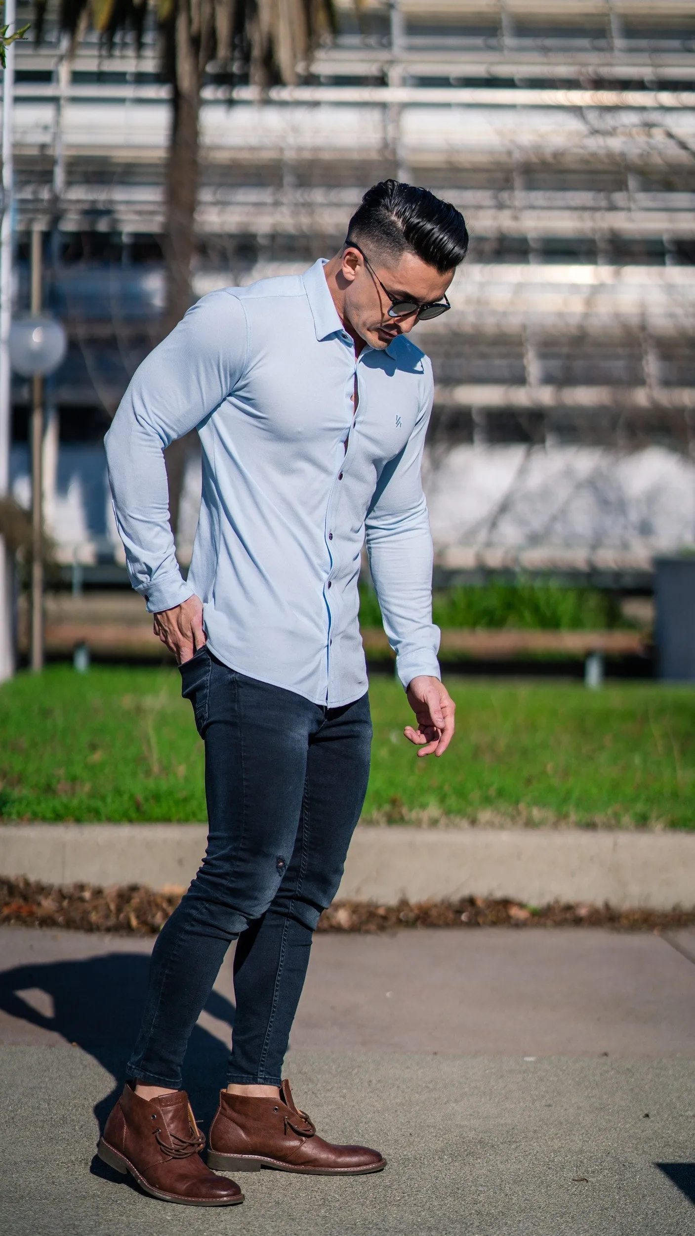 YoungLA Athletic Fit Dress Shirt Button Down 415
