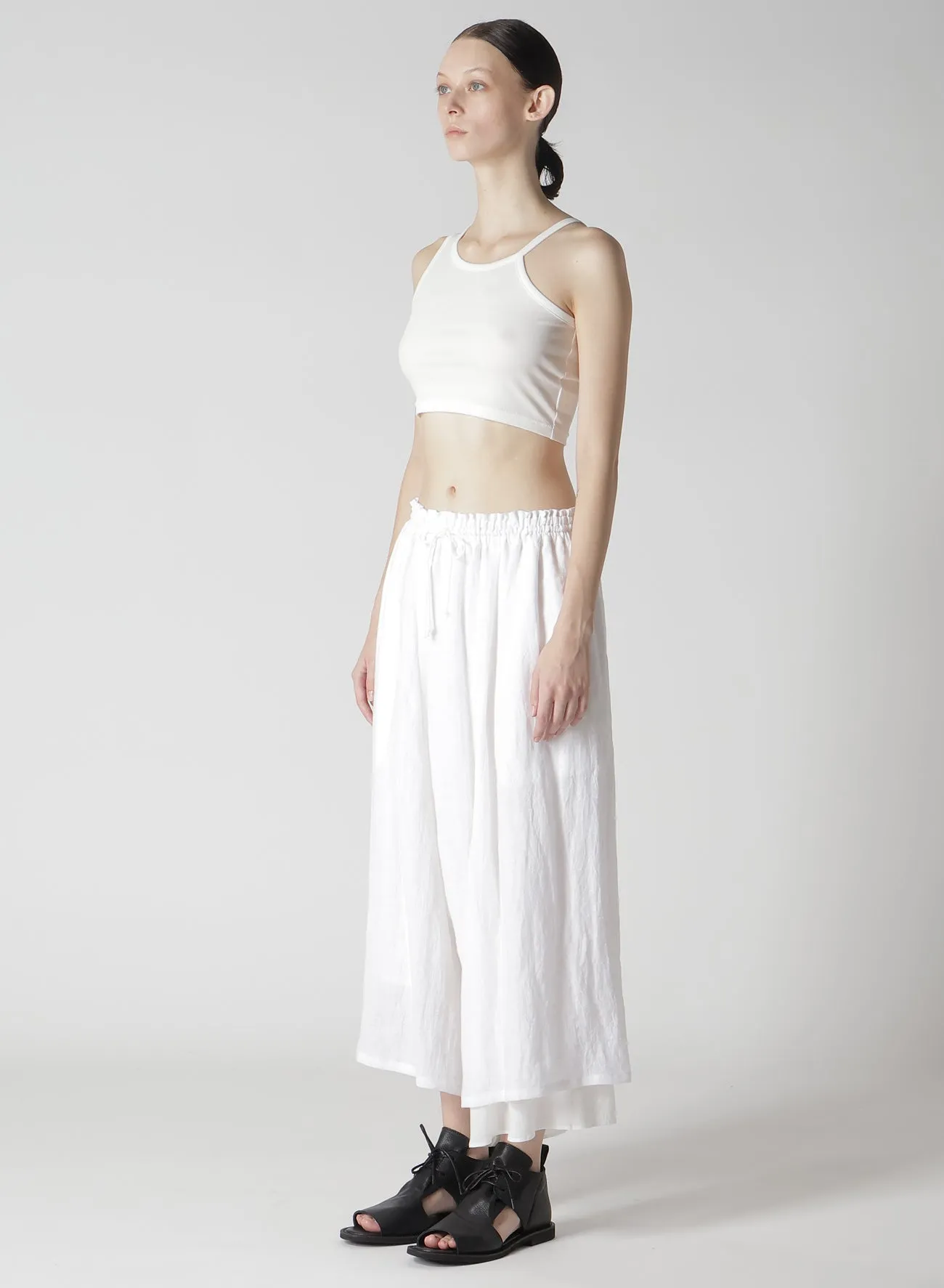 Y'S LOGO COTTON CROPPED T